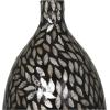 imageDeco 79 Mother of Pearl Shell Handmade Decorative Vase Mosaic Inspired Centerpiece Vase Flower Vase for Home Decoration 8quot x 8quot x 15quot GrayBlack