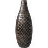 imageDeco 79 Mother of Pearl Shell Handmade Decorative Vase Mosaic Inspired Centerpiece Vase Flower Vase for Home Decoration 8quot x 8quot x 15quot GrayBlack