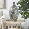 imageDeco 79 Mother of Pearl Shell Handmade Decorative Vase Mosaic Inspired Centerpiece Vase Flower Vase for Home Decoration 8quot x 8quot x 15quot GrayBlack