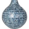 imageDeco 79 Mother of Pearl Shell Handmade Decorative Vase Mosaic Inspired Centerpiece Vase Flower Vase for Home Decoration 8quot x 8quot x 15quot GrayBlue