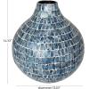 imageDeco 79 Mother of Pearl Shell Handmade Decorative Vase Mosaic Inspired Centerpiece Vase Flower Vase for Home Decoration 8quot x 8quot x 15quot GrayBlue