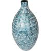 imageDeco 79 Mother of Pearl Shell Handmade Decorative Vase Mosaic Inspired Centerpiece Vase Flower Vase for Home Decoration 8quot x 8quot x 15quot GrayBlue