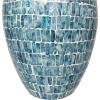 imageDeco 79 Mother of Pearl Shell Handmade Decorative Vase Mosaic Inspired Centerpiece Vase Flower Vase for Home Decoration 8quot x 8quot x 15quot GrayBlue