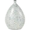 imageDeco 79 Mother of Pearl Shell Handmade Decorative Vase Mosaic Inspired Centerpiece Vase Flower Vase for Home Decoration 8quot x 8quot x 15quot GrayBlue
