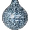 imageDeco 79 Mother of Pearl Shell Handmade Decorative Vase Mosaic Inspired Centerpiece Vase Flower Vase for Home Decoration 8quot x 8quot x 15quot GrayBlue