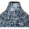 imageDeco 79 Mother of Pearl Shell Handmade Decorative Vase Mosaic Inspired Centerpiece Vase Flower Vase for Home Decoration 8quot x 8quot x 15quot GrayBlue