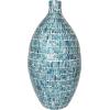 imageDeco 79 Mother of Pearl Shell Handmade Decorative Vase Mosaic Inspired Centerpiece Vase Flower Vase for Home Decoration 8quot x 8quot x 15quot GrayBlue