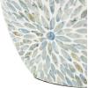 imageDeco 79 Mother of Pearl Shell Handmade Decorative Vase Mosaic Inspired Centerpiece Vase Flower Vase for Home Decoration 8quot x 8quot x 15quot GrayBlue
