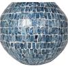 imageDeco 79 Mother of Pearl Shell Handmade Decorative Vase Mosaic Inspired Centerpiece Vase Flower Vase for Home Decoration 8quot x 8quot x 15quot GrayBlue
