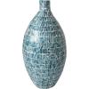 imageDeco 79 Mother of Pearl Shell Handmade Decorative Vase Mosaic Inspired Centerpiece Vase Flower Vase for Home Decoration 8quot x 8quot x 15quot GrayBlue