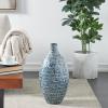 imageDeco 79 Mother of Pearl Shell Handmade Decorative Vase Mosaic Inspired Centerpiece Vase Flower Vase for Home Decoration 8quot x 8quot x 15quot GrayBlue