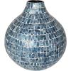 imageDeco 79 Mother of Pearl Shell Handmade Decorative Vase Mosaic Inspired Centerpiece Vase Flower Vase for Home Decoration 8quot x 8quot x 15quot GrayBlue