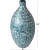imageDeco 79 Mother of Pearl Shell Handmade Decorative Vase Mosaic Inspired Centerpiece Vase Flower Vase for Home Decoration 8quot x 8quot x 15quot GrayBlue