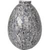imageDeco 79 Mother of Pearl Shell Handmade Decorative Vase Mosaic Inspired Centerpiece Vase Flower Vase for Home Decoration 8quot x 8quot x 15quot GrayGray
