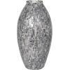 imageDeco 79 Mother of Pearl Shell Handmade Decorative Vase Mosaic Inspired Centerpiece Vase Flower Vase for Home Decoration 8quot x 8quot x 15quot GrayGray