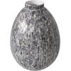 imageDeco 79 Mother of Pearl Shell Handmade Decorative Vase Mosaic Inspired Centerpiece Vase Flower Vase for Home Decoration 8quot x 8quot x 15quot GrayGray