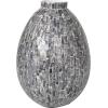 imageDeco 79 Mother of Pearl Shell Handmade Decorative Vase Mosaic Inspired Centerpiece Vase Flower Vase for Home Decoration 8quot x 8quot x 15quot GrayGray