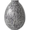 imageDeco 79 Mother of Pearl Shell Handmade Decorative Vase Mosaic Inspired Centerpiece Vase Flower Vase for Home Decoration 8quot x 8quot x 15quot GrayGray