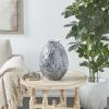 imageDeco 79 Mother of Pearl Shell Handmade Decorative Vase Mosaic Inspired Centerpiece Vase Flower Vase for Home Decoration 8quot x 8quot x 15quot GrayGray