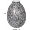 imageDeco 79 Mother of Pearl Shell Handmade Decorative Vase Mosaic Inspired Centerpiece Vase Flower Vase for Home Decoration 8quot x 8quot x 15quot GrayGray
