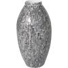 imageDeco 79 Mother of Pearl Shell Handmade Decorative Vase Mosaic Inspired Centerpiece Vase Flower Vase for Home Decoration 8quot x 8quot x 15quot GrayGray