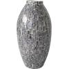 imageDeco 79 Mother of Pearl Shell Handmade Decorative Vase Mosaic Inspired Centerpiece Vase Flower Vase for Home Decoration 8quot x 8quot x 15quot GrayGray