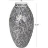 imageDeco 79 Mother of Pearl Shell Handmade Decorative Vase Mosaic Inspired Centerpiece Vase Flower Vase for Home Decoration 8quot x 8quot x 15quot GrayGray