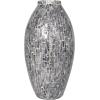 imageDeco 79 Mother of Pearl Shell Handmade Decorative Vase Mosaic Inspired Centerpiece Vase Flower Vase for Home Decoration 8quot x 8quot x 15quot GrayGray