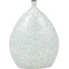 imageDeco 79 Mother of Pearl Shell Handmade Decorative Vase Mosaic Inspired Centerpiece Vase Flower Vase for Home Decoration 8quot x 8quot x 15quot GrayLight Blue