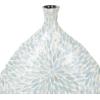 imageDeco 79 Mother of Pearl Shell Handmade Decorative Vase Mosaic Inspired Centerpiece Vase Flower Vase for Home Decoration 8quot x 8quot x 15quot GrayLight Blue