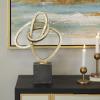 imageDeco 79 Polystone Abstract Decorative Sculpture Swirl Home Decor Statue Accent Figurine 8quot x 9quot x 19quot Gold11 x 4 x 17