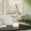 imageDeco 79 Polystone Abstract Decorative Sculpture Swirl Home Decor Statue Accent Figurine 8quot x 9quot x 19quot Gold8 x 9 x 19