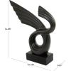imageDeco 79 Polystone Abstract Decorative Sculpture Wing Home Decor Statue with Black Base Accent Figurine 14quot x 5quot x 15quot Black
