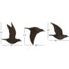 imageDeco 79 Polystone Bird Home Wall Decor Metallic 3D Sculpted Floating Wall Sculpture Set of 3 Wall Art 10quot10quot10quotH GoldBROWN