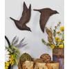 imageDeco 79 Polystone Bird Home Wall Decor Metallic 3D Sculpted Floating Wall Sculpture Set of 3 Wall Art 10quot10quot10quotH GoldBROWN