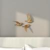 imageDeco 79 Polystone Bird Home Wall Decor Metallic 3D Sculpted Floating Wall Sculpture Set of 3 Wall Art 10quot10quot10quotH GoldGOLD