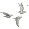 imageDeco 79 Polystone Bird Home Wall Decor Metallic 3D Sculpted Floating Wall Sculpture Set of 3 Wall Art 10quot10quot10quotH GoldSILVER