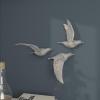 imageDeco 79 Polystone Bird Home Wall Decor Metallic 3D Sculpted Floating Wall Sculpture Set of 3 Wall Art 10quot10quot10quotH GoldSILVER