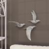 imageDeco 79 Polystone Bird Home Wall Decor Metallic 3D Sculpted Floating Wall Sculpture Set of 3 Wall Art 10quot10quot10quotH GoldSILVER
