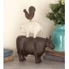 imageDeco 79 Polystone Pig Decorative Sculpture Home Decor Statue Accent Figurine 13quot x 4quot x 7quot Dark BrownBrown