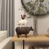imageDeco 79 Polystone Pig Decorative Sculpture Home Decor Statue Accent Figurine 13quot x 4quot x 7quot Dark BrownBrown