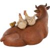 imageDeco 79 Polystone Pig Decorative Sculpture Home Decor Statue Accent Figurine 13quot x 4quot x 7quot Dark BrownCopper