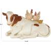 imageDeco 79 Polystone Pig Decorative Sculpture Home Decor Statue Accent Figurine 13quot x 4quot x 7quot Dark BrownCream