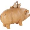 imageDeco 79 Polystone Pig Decorative Sculpture Home Decor Statue Accent Figurine 13quot x 4quot x 7quot Dark BrownLight Brown