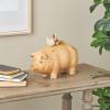 imageDeco 79 Polystone Pig Decorative Sculpture Home Decor Statue Accent Figurine 13quot x 4quot x 7quot Dark BrownLight Brown