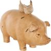 imageDeco 79 Polystone Pig Decorative Sculpture Home Decor Statue Accent Figurine 13quot x 4quot x 7quot Dark BrownLight Brown