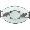 imageDeco 79 Tempered Glass Kitchen Serving Bowl with Brown Metal Base 24quot x 14quot x 8quot ClearClear