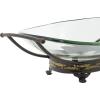 imageDeco 79 Tempered Glass Kitchen Serving Bowl with Brown Metal Base 24quot x 14quot x 8quot ClearClear