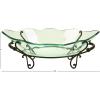 imageDeco 79 Tempered Glass Kitchen Serving Bowl with Brown Metal Base 24quot x 14quot x 8quot ClearClear