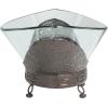 imageDeco 79 Tempered Glass Kitchen Serving Bowl with Brown Metal Base 24quot x 14quot x 8quot ClearClear